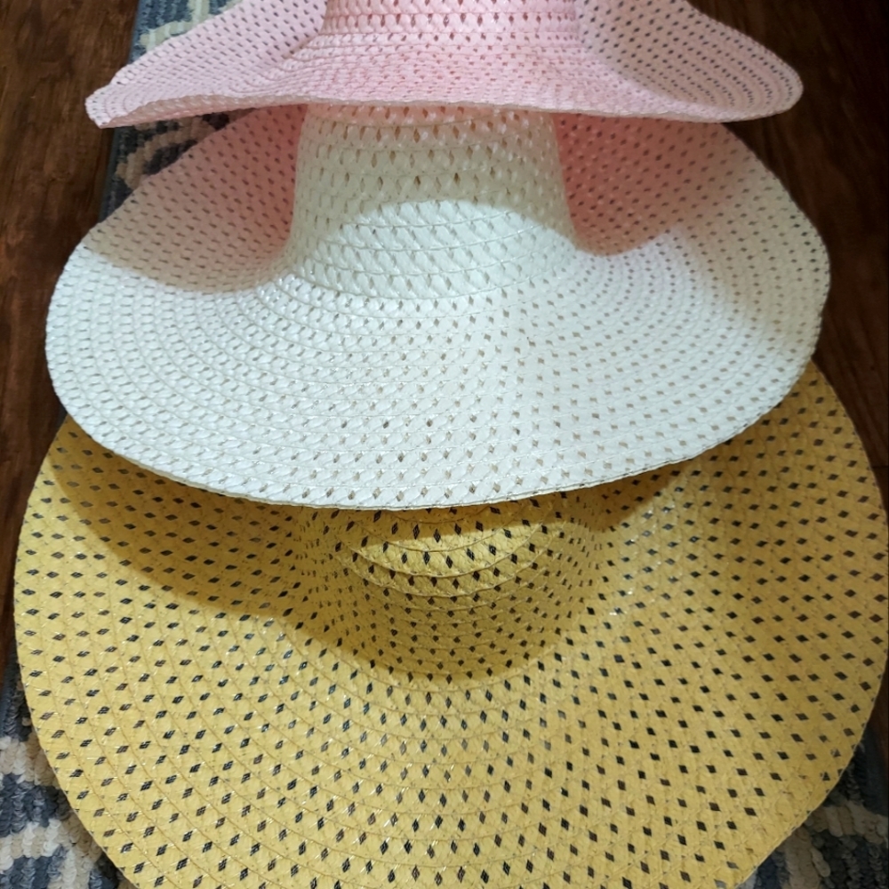 👒 White Sun Hat, Summer hat,  Floppy Foldable beach hat,  Large Brim Sun hat